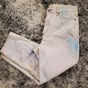 Elizabeth and James High Rise Vintage Straight Jeans Tie-Dye